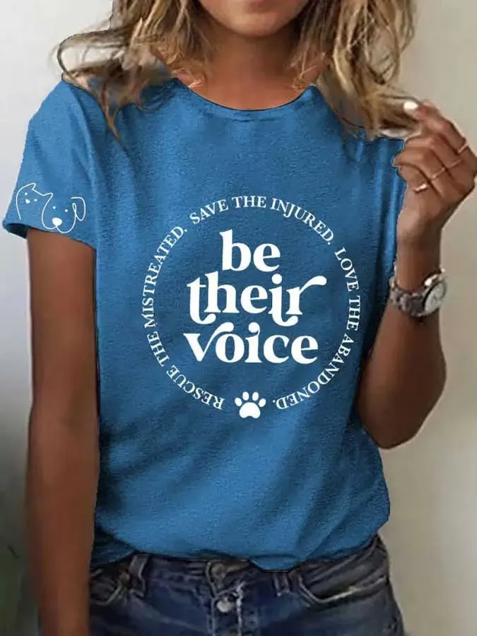 Casual T-shirt With Animal-Friendly Print For Women