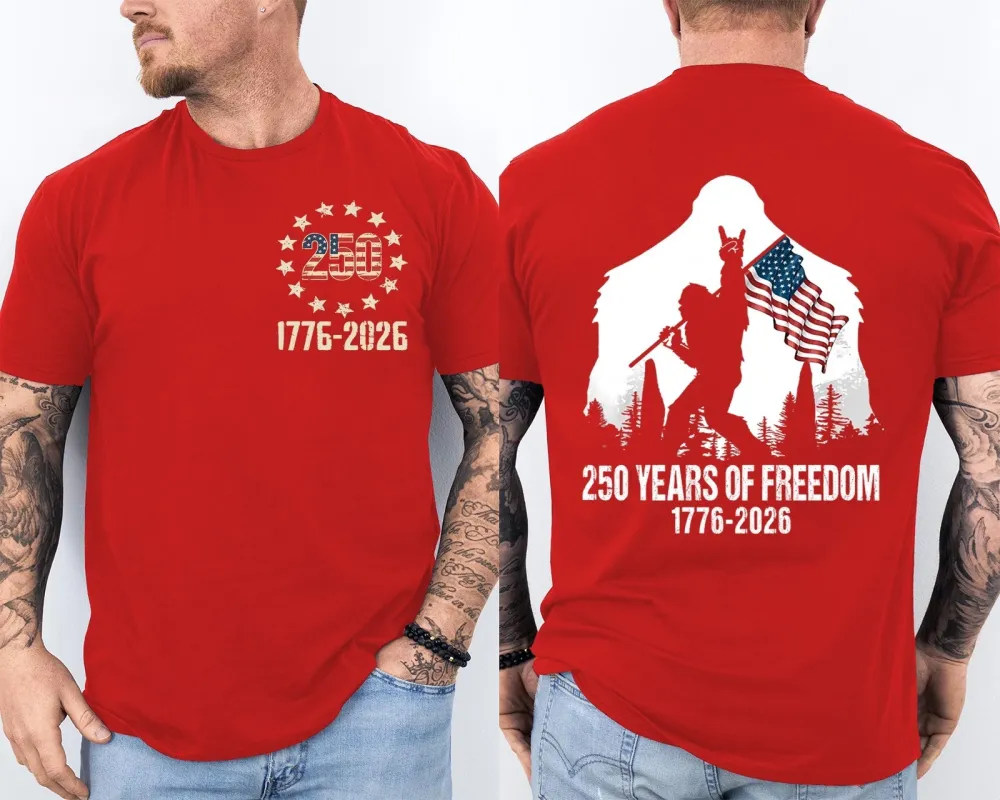 Men'S Casual American 1776-2026 Anniversary Printed Short Sleeved T-Shirt
