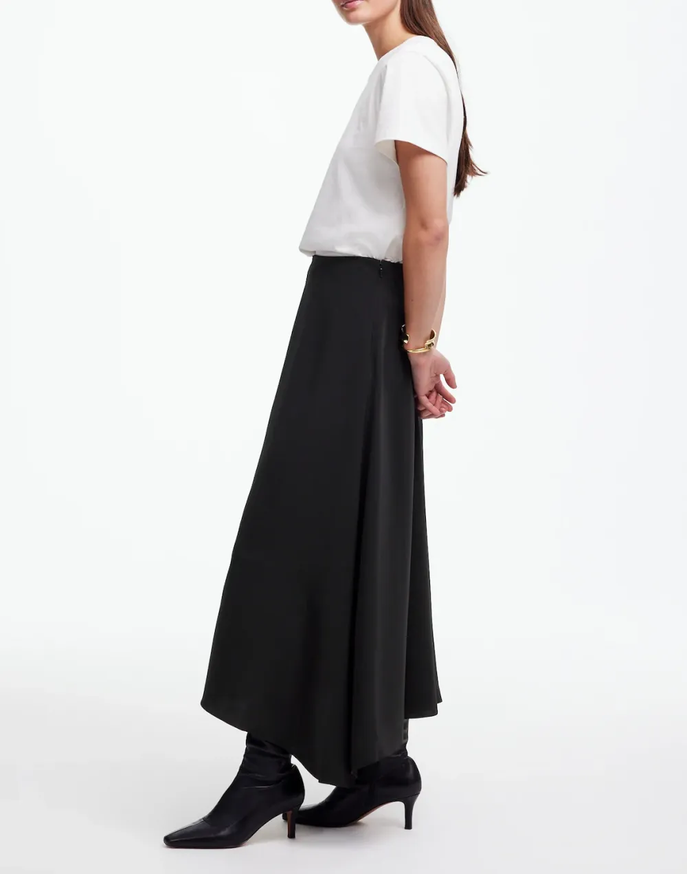 Asymmetric Pleated Wrap Maxi Skirts