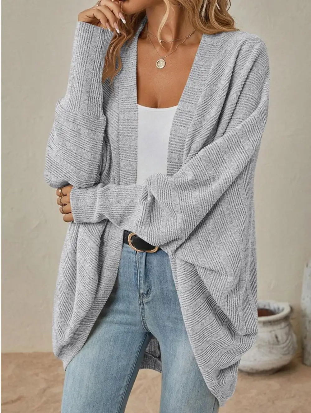 Mid Length Knitted Cardigan
