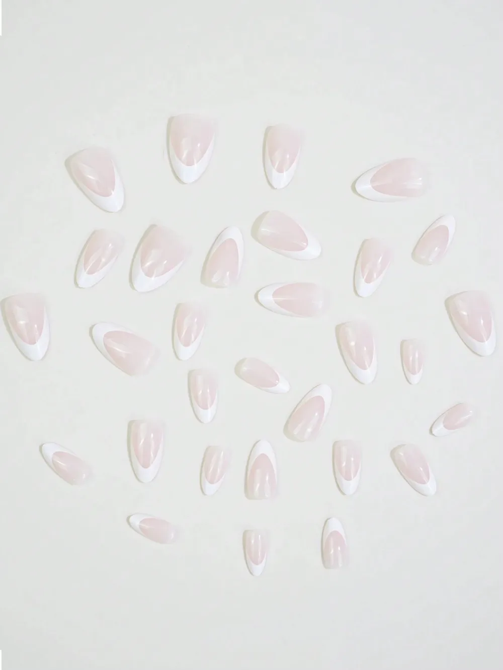 Nailhour Minimalist 30pcs Short Almond Nude French Press On Nails