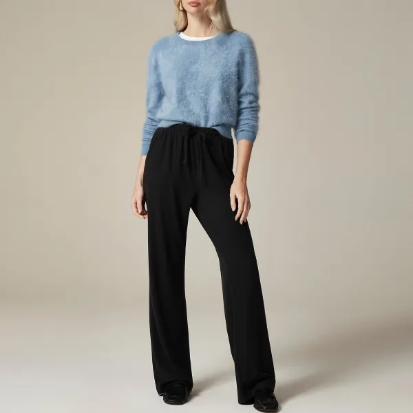 Soft Rib Wide-Leg Pants