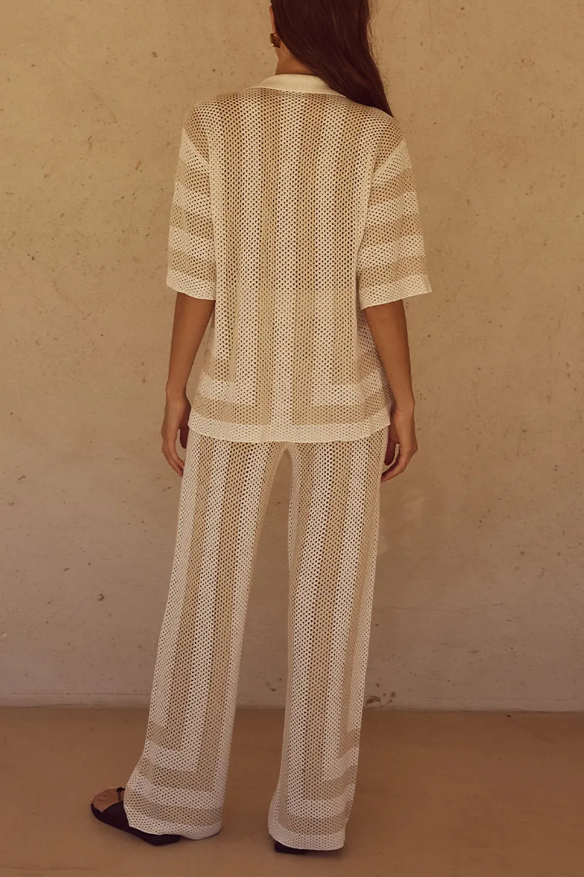 Monochrome Striped Relaxed Trousers