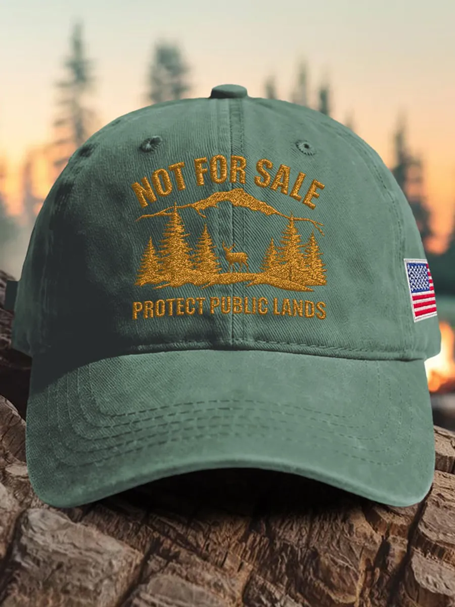 Retro Resist Not For Sale Protect Public Lands Print Baseball Cap