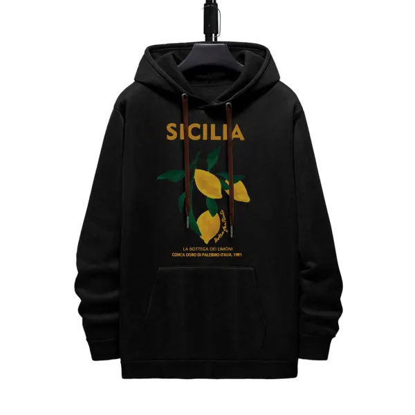 SICILIA LEMONE PATTERN PRINTED HOODIE