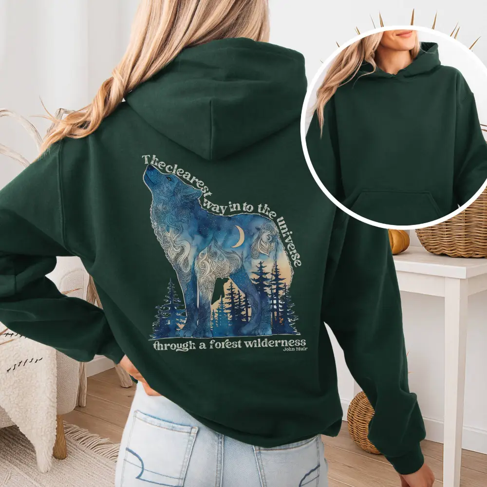 Forest Wilderness Wolf Hoodie