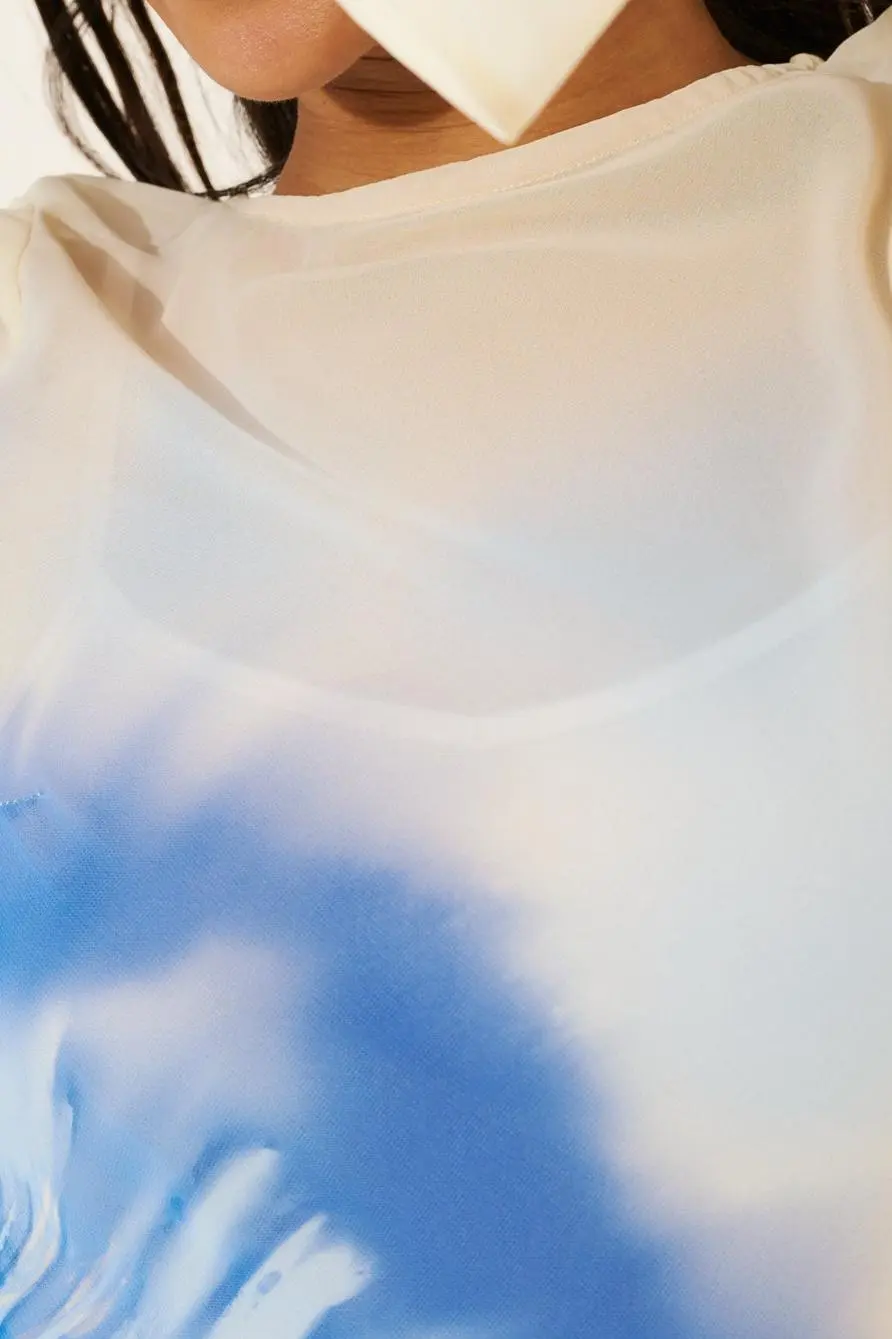 Flower Body Morphing Blue Floral Maxi Dresses