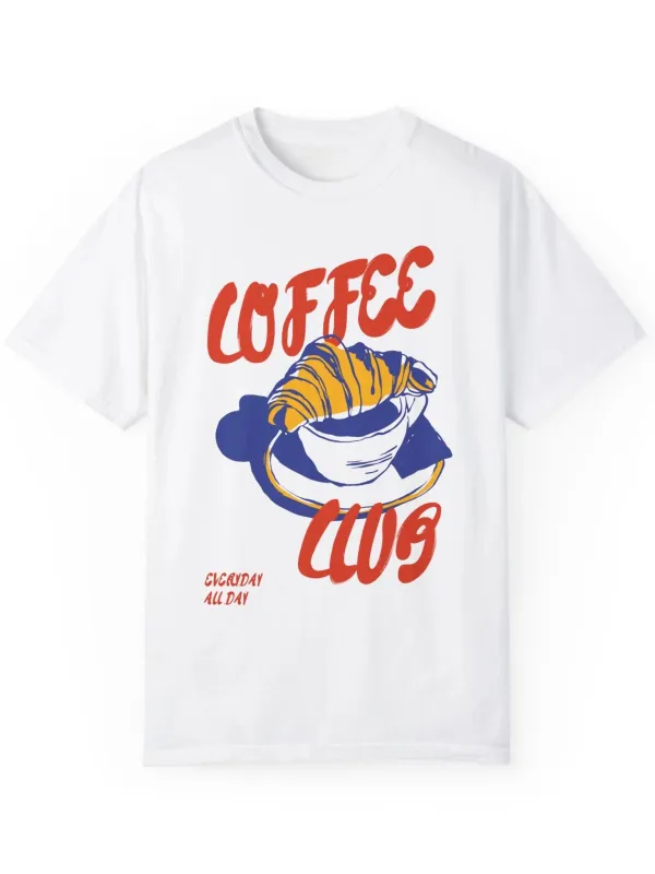 Coffee and Croissant Graphic T-Shirt