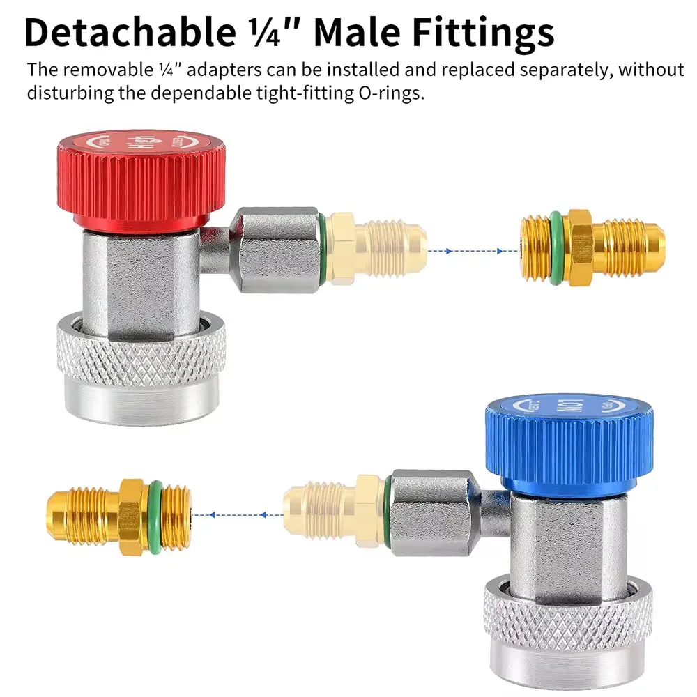 2 Pcs Air Conditioning Quick Coupler Adapter