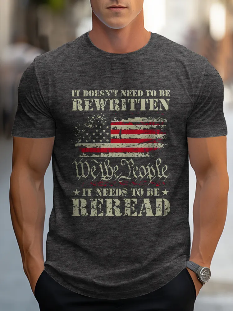 Men'S It Needs To Be Reread Crew Neck Short Sleeve T-Shirt