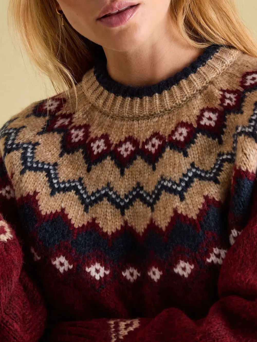 Navy/Camel Fairisle Pattern Jumper