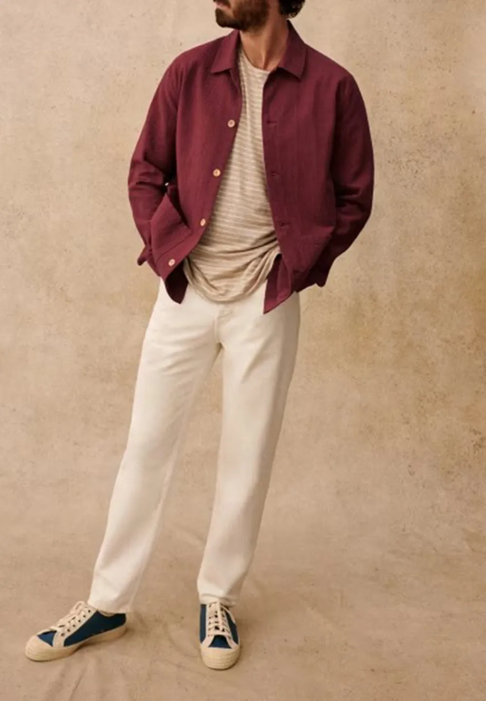  Coton Texture Jacket-Raspberry