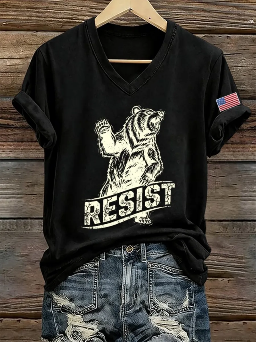 Women's Resist Bear Print T-shirt