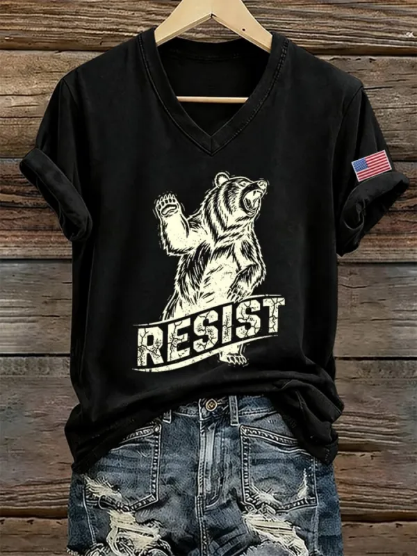 Women's Resist Bear Print T-shirt