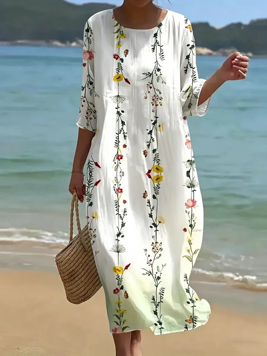 Women's Casual Cotton Linen Dress