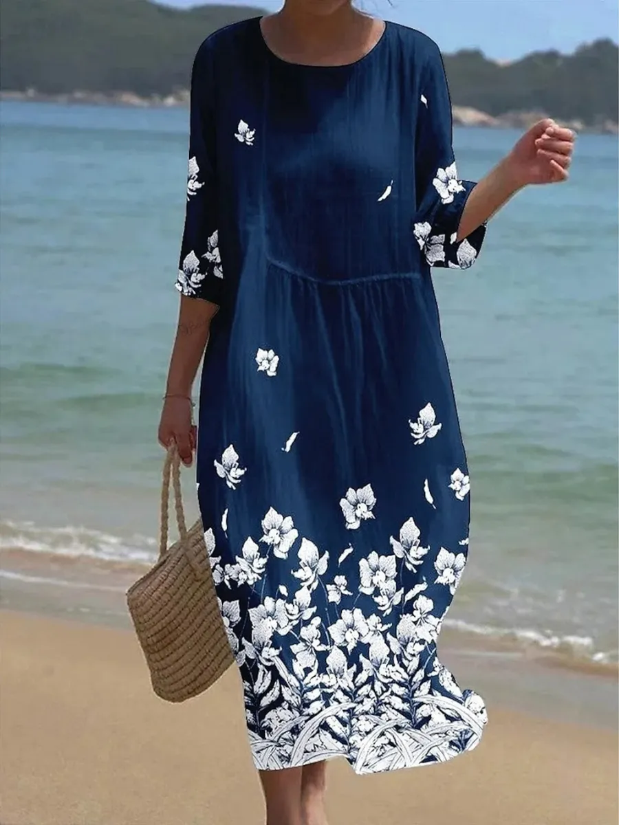 Women's Casual Cotton Linen Dress