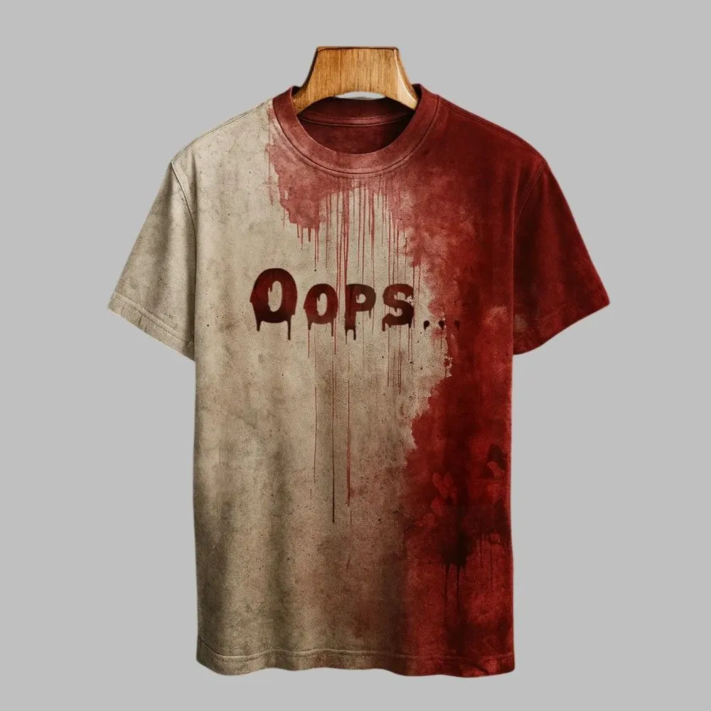 2025 Halloween Oops Bloody Art Print Printed T-shirt