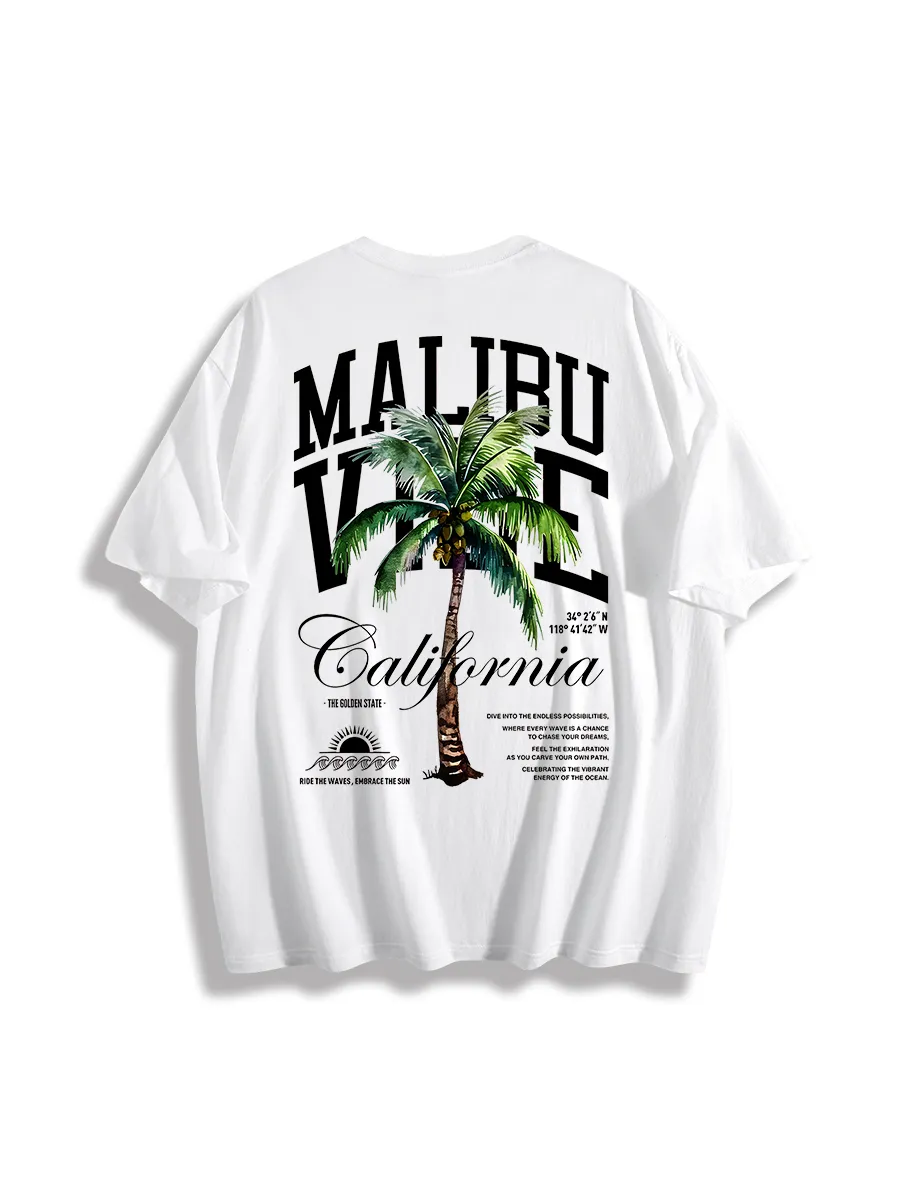 Malibu Inspired Tropical Graphic T-Shirt