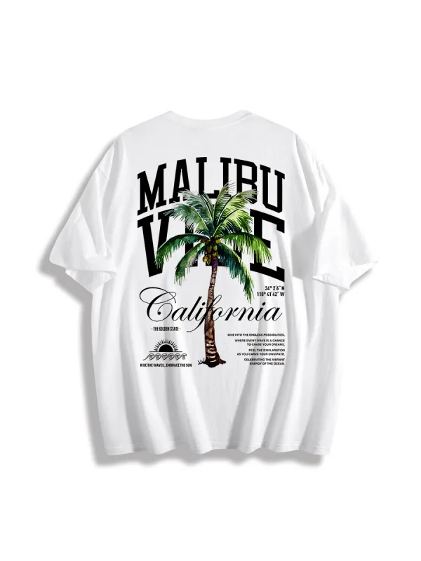 Malibu Inspired Tropical Graphic T-Shirt