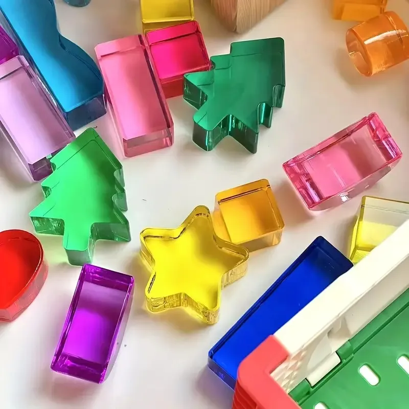 Colorful Cartoon Geometric Building Blocks