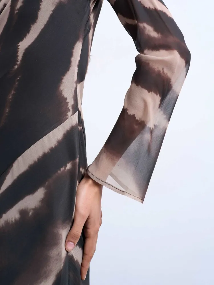 Animal Print Long Sleeve Dress