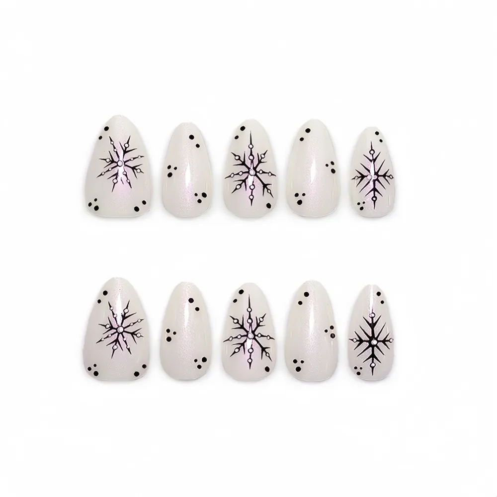 Nailhour 30Pcs Christmas Minimalist Medium Almond Press On Nails