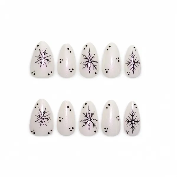 Nailhour 30Pcs Christmas Minimalist Medium Almond Press On Nails
