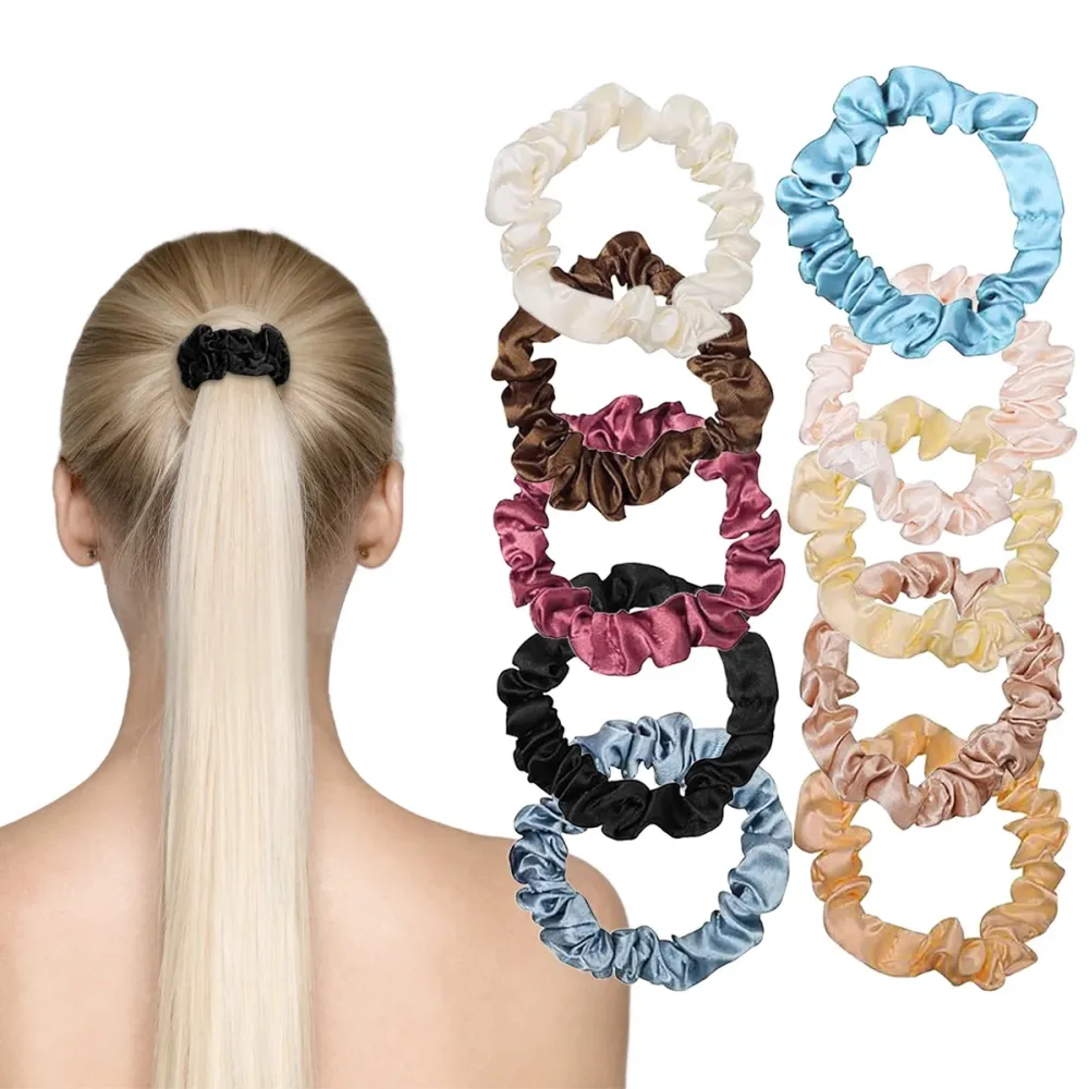 A Set Of Ten Detachable Vintage Hair Bands Made Of Satin Chiffon.