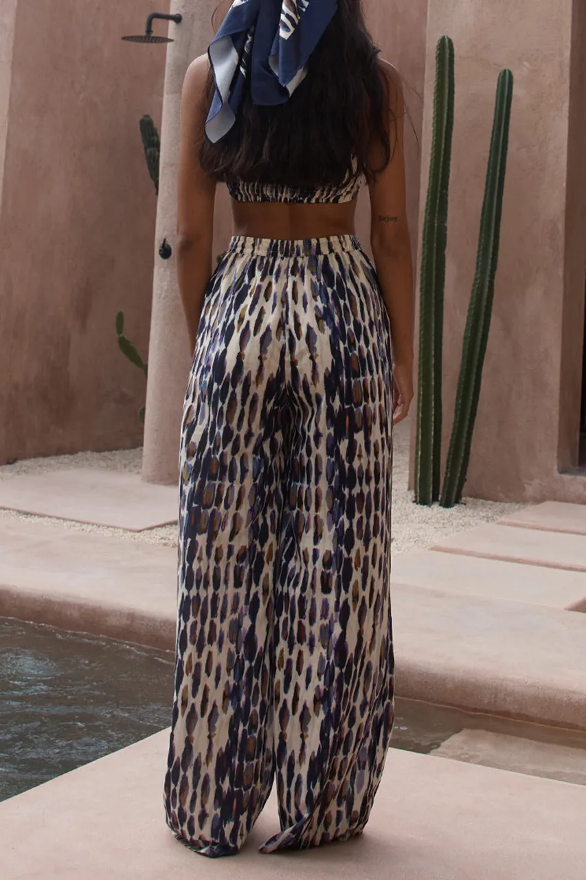 Bohemian Print Wide Leg Trousers