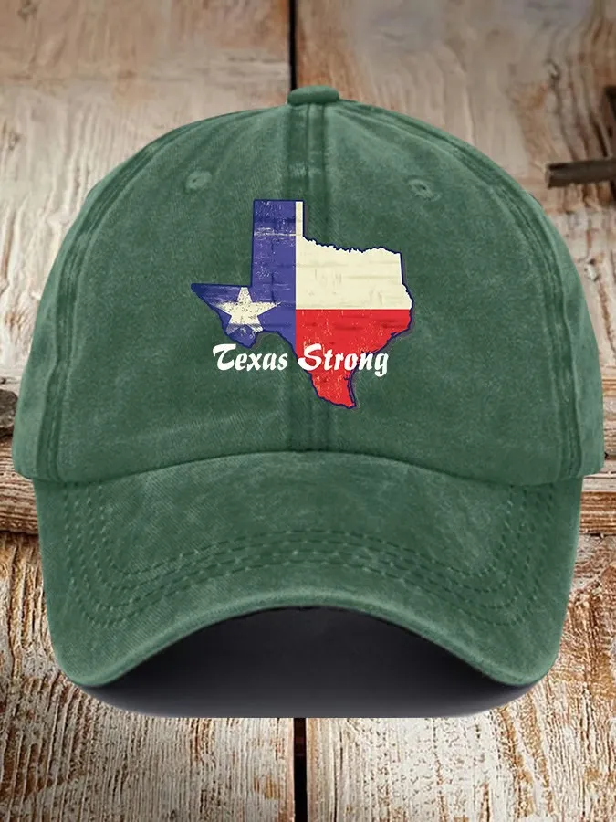 Retro Texas Strong Print Baseball Cap