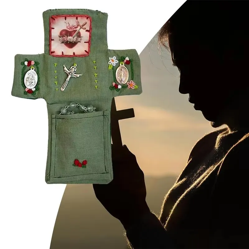 Christian Hand-Stitched Prayer Bag With Embroidery Patterns