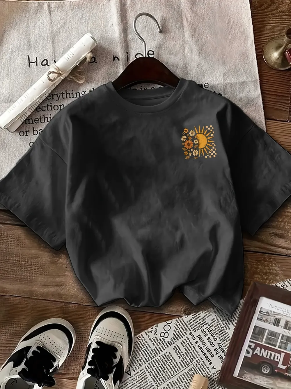 Flower Casual Tee Tops