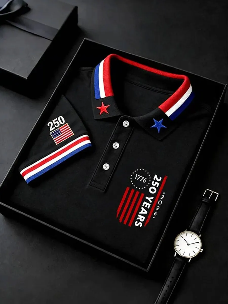 Men'S 250Th Anniversary Printed Casual T-Shirt