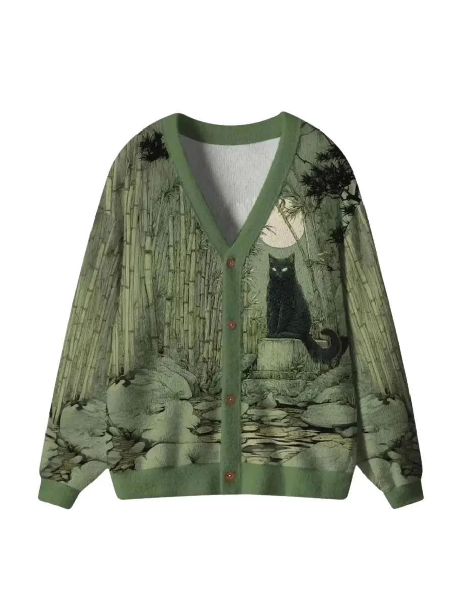 Bamboo Black Cat Cardigan