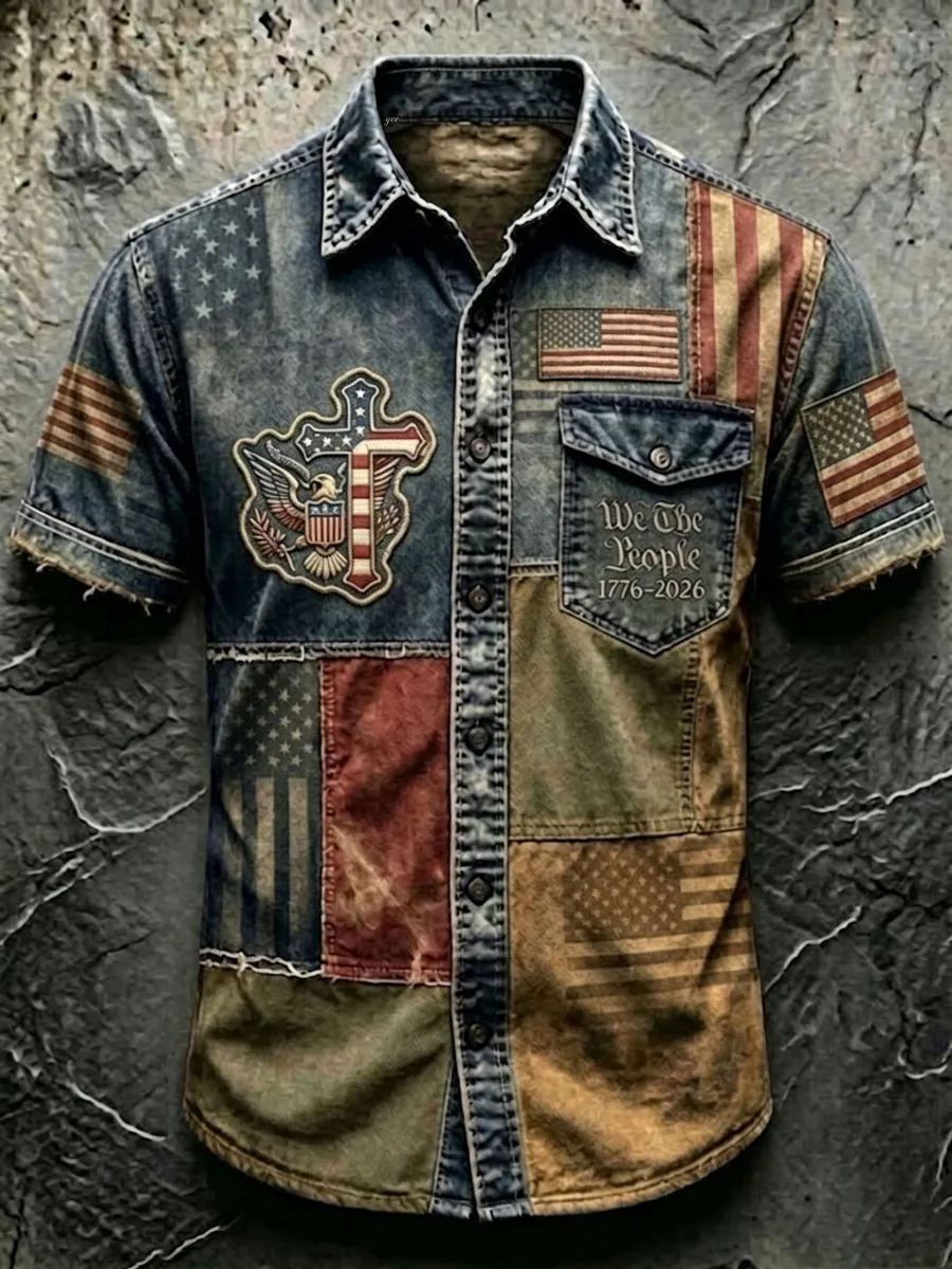 Men'S 250Th Anniversary National Faith Print  Shirt