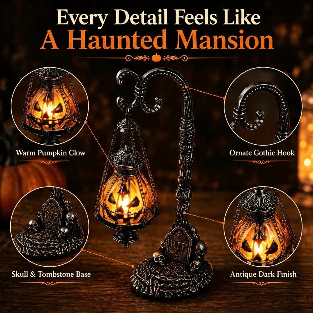Halloween  Gothic Pumpkin Lantern Stand