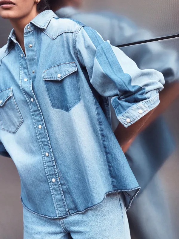 Loose Denim Casual Outing Office Shirt