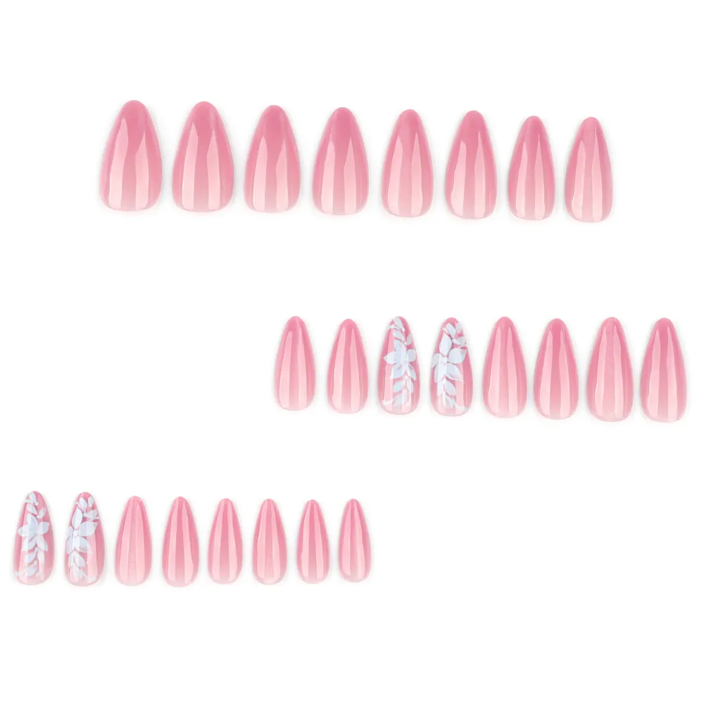 Nailhour 24Pcs Gradient Cat Eye Medium Almond Press On Nails