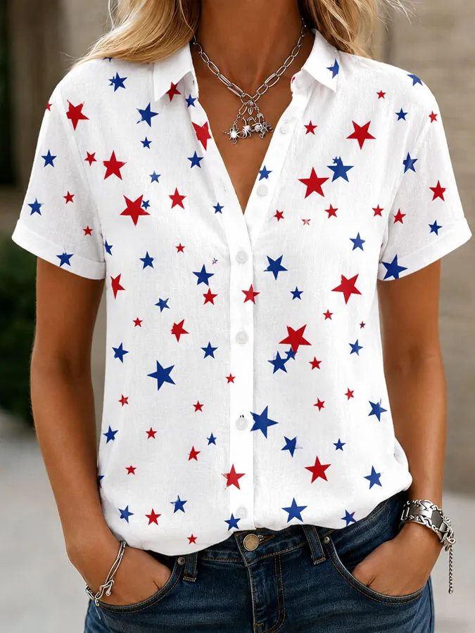 Women'S 250Th Anniversary Printed Casual Shirt