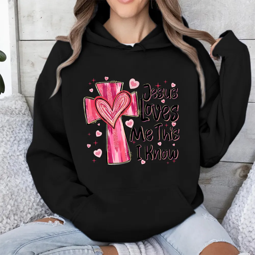 Jesus Loves Me This I Know Printed Long Sleeved Hoodies