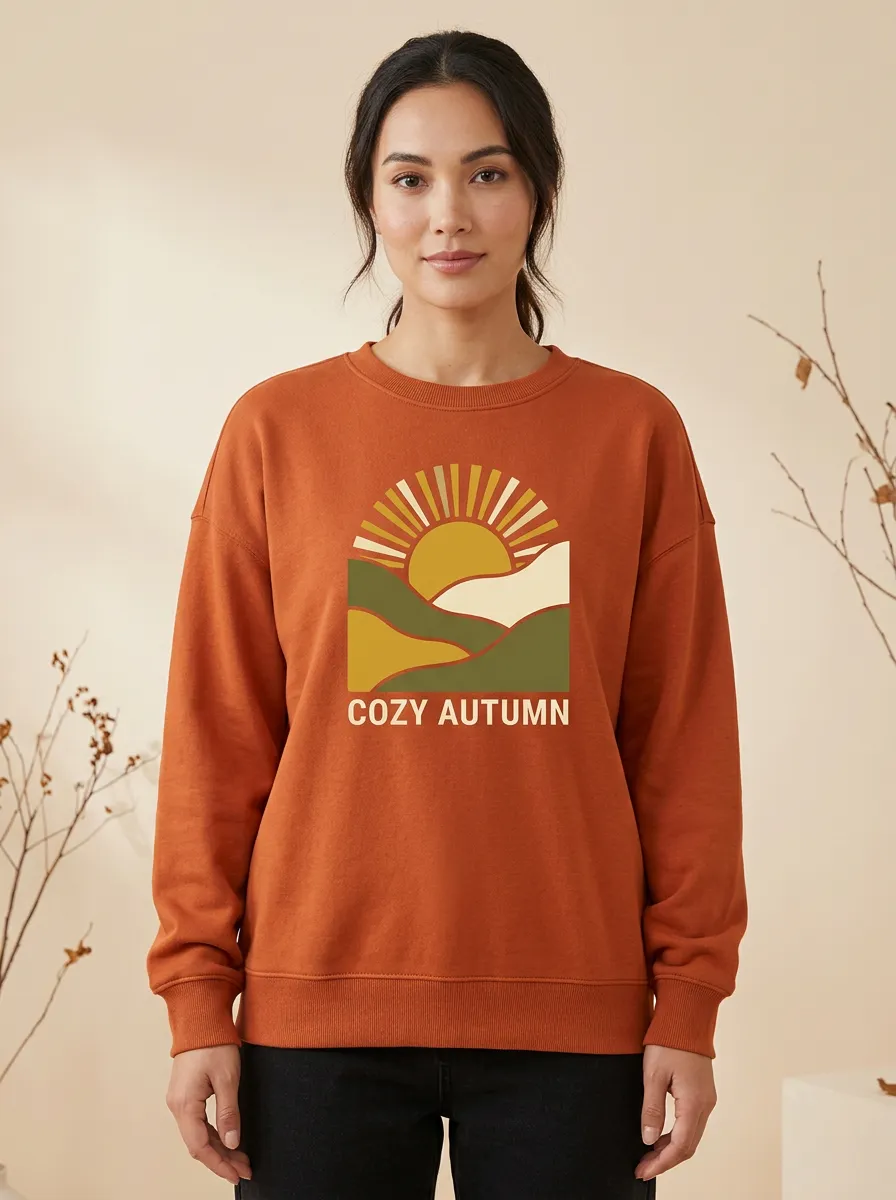 Sunset Landscape Printed Women's Graphic Sweatshirt
