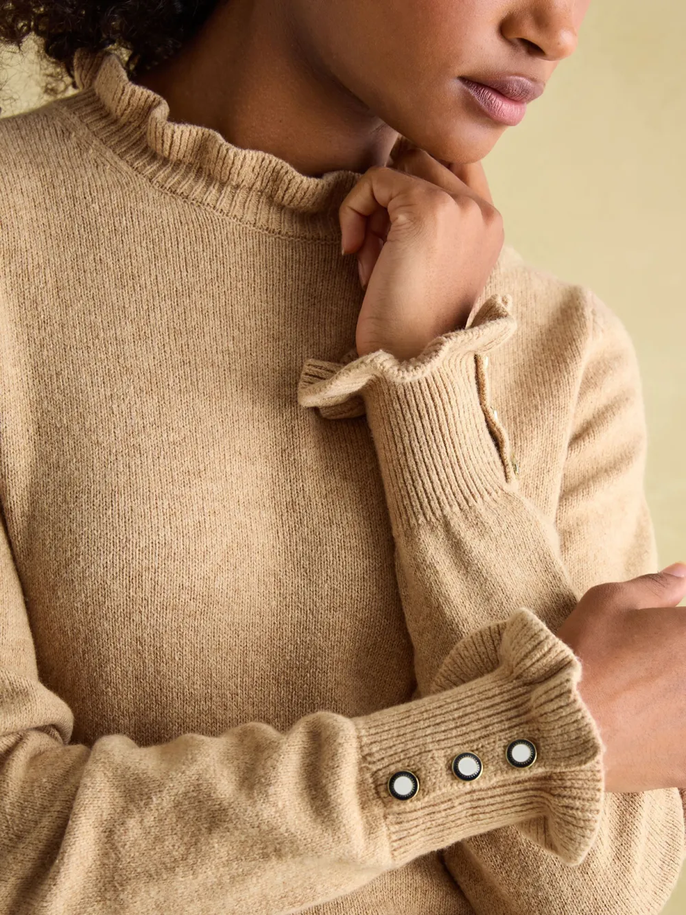 Oat Frill Neck Jumper