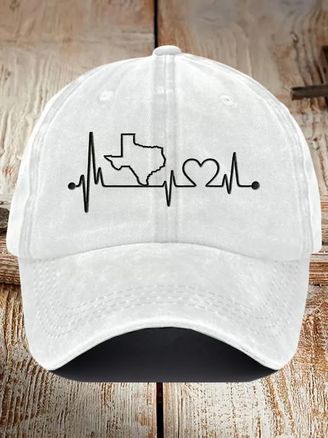 Unisex Texas Love Print Baseball Cap