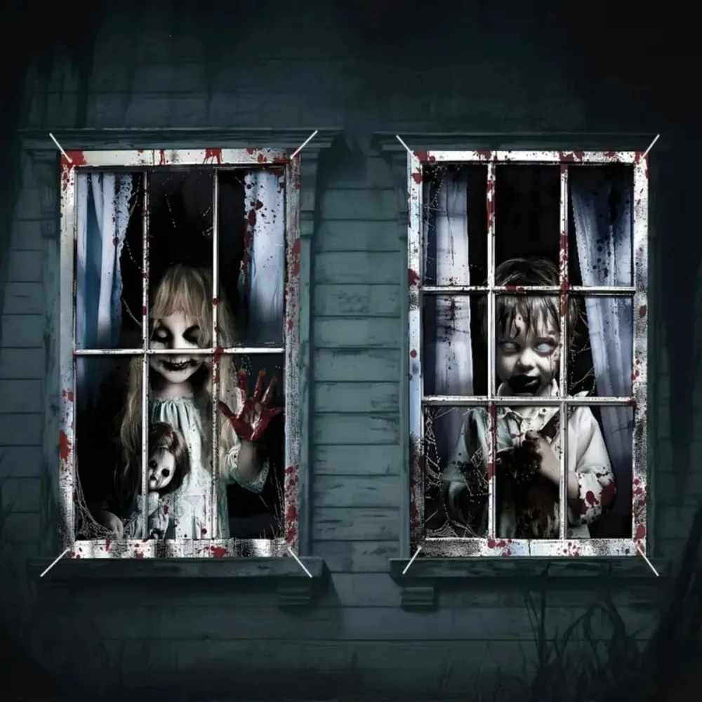 Halloween Horror-themed Window Decorations