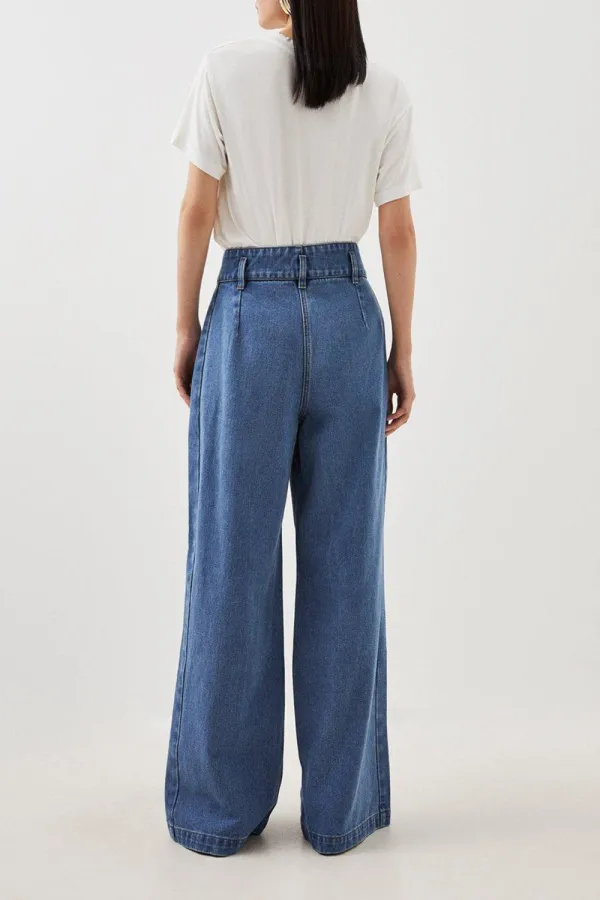 Vintage Denim Wide-Leg Jeans
