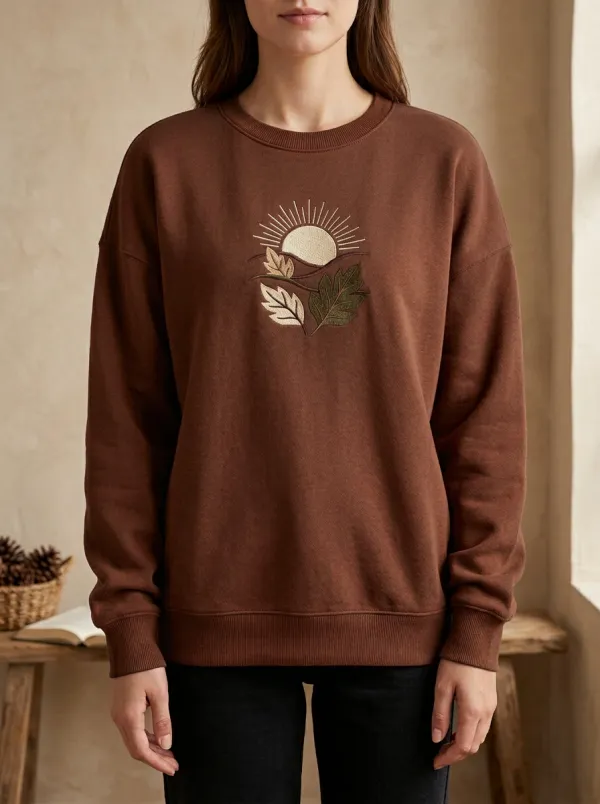 Sun  Embroidered Women's Graphic Sweatshirt