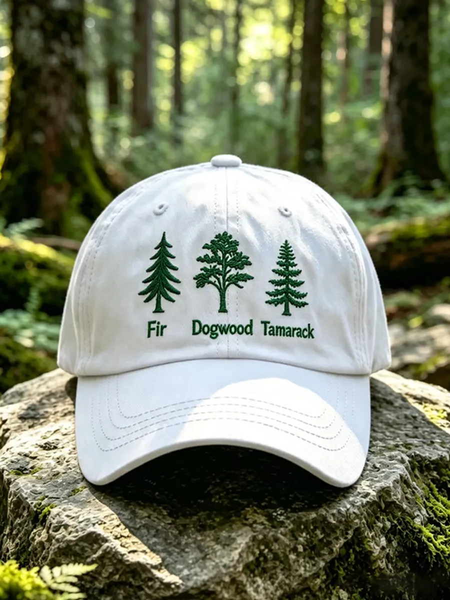 Retro Fir Dogwood Tamarack Save The Forest Service Print Baseball Cap