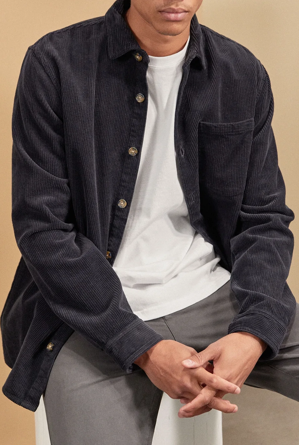 Lebowski Cord Overshirt-Navy