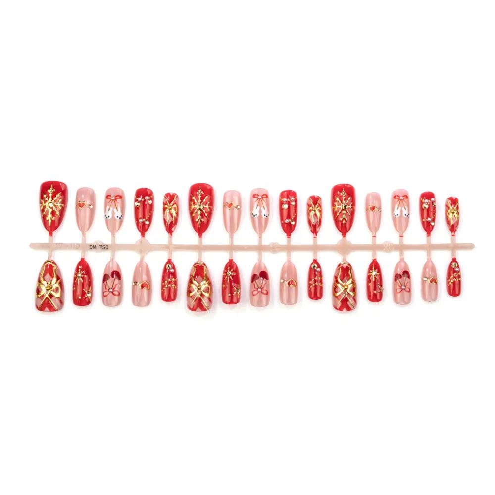 Nailhour 30Pcs Sweet Rabbit Medium Almond French Press On Nails