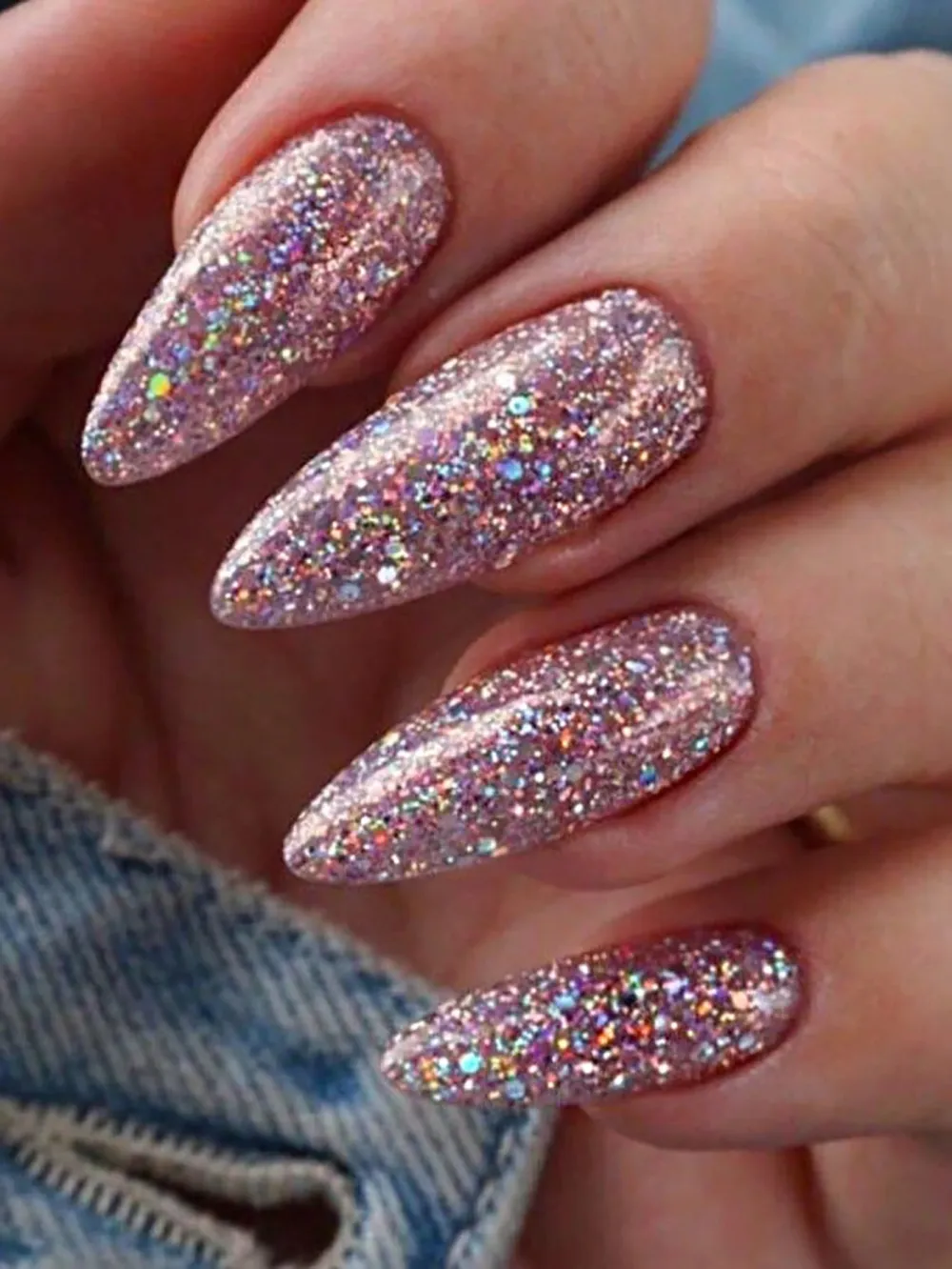 Nailhour 24pcs Purple Glossy Press-On Nails Cat Eye False Nails